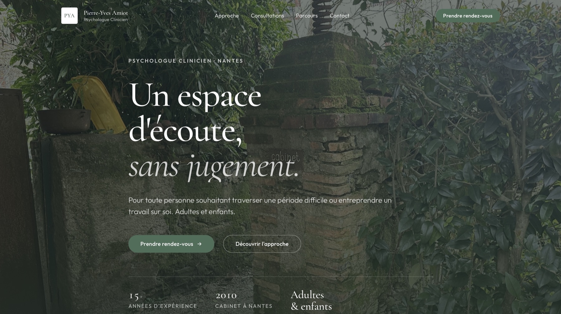 Aperçu d’un site pour psychologue